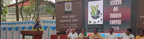 Speakers at the launch of the 'Status on Indian Coffee 2019' in Bengaluru.