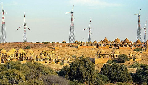 India has pledged to install 60 GW of wind energy capacity by 2022. Setting up wind-solar hybrid parks may help achieve this (Photograph: Reuters)
