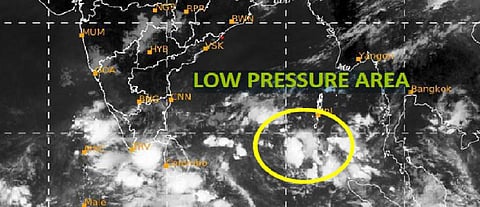 The low-pressure area is likely to move towards central parts of south Bay of Bengal and may form into cyclone Amphan by May 16 Photo: IMD