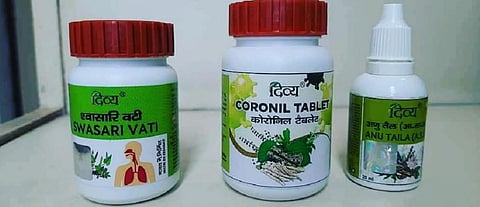 Patanjali's COVID-19 medicines. Photo: Patanjali Ayurved's Twitter handle