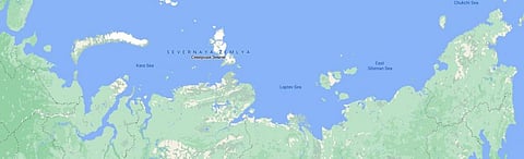 A map showing the coastline of the Russian Arctic with its constituent seas. Photo: Google Earth