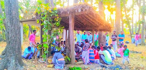 A 'Jaaher sthal' or sacred grove ceremony in a tribal village. Photo: Wikipedia