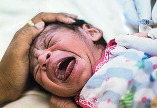 An eight-day-old at the
Kalawati Saran Children’s
hospital in Delhi (Photo: LIZZIE WRIGHT)