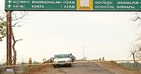 The Odisha-Chhattisgarh border sealed in Koraput district of Odisha. Photo: Ashis Senapati