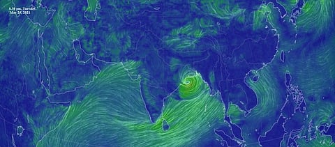 Cyclone Yaas May 25 evening. Image: Earth NullSchool
