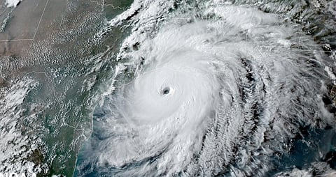 A hurricane approaches the US Gulf Coast. Photo: @NOAA / Twitter