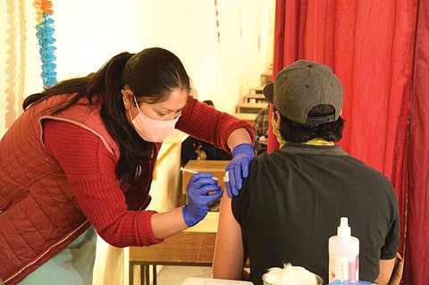 Online registration has made vaccination a challenge for people in Lahaul and Spiti where phones or access to telecommunication is difficult (Photograph: Rohit Prashar)