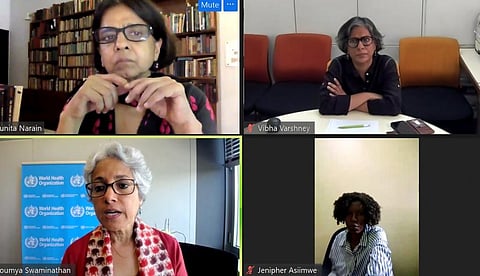 Sowmya Swaminathan speaking at the CSE-DTE webinar on July 9, 2021