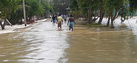 The monsoon in Bengal has seen phases of heavy rains as well as dry spells. Photo: @rickysohel / Twitter