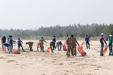 Olive Ridley breeding season: Locals clean up Gahirmatha beach