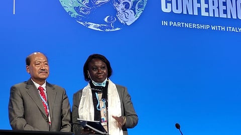 Madeleine Diouf Sarr, the chair of the LDC Group (Right). Photo: @LDCChairUNFCCC / Twitter