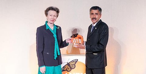 Charudutt Mishra receives his award from Princess Anne. Photo: WFN