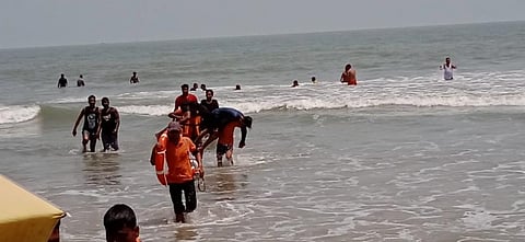 The mock drill at Ramnagar in West Bengal. Photo: Jayanta Basu