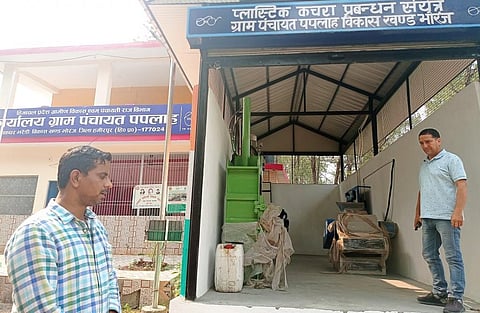 The plastic waste processing plant in Pappla. Photo: Shivangi Aggarwal