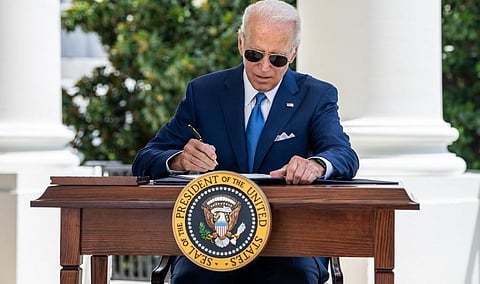 The Inflation Reduction Act will have to be passed by the US House of Representatives before President Joe Biden can sign it into law