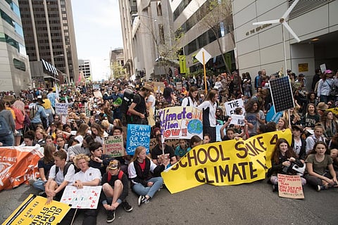 A global climate strike by school students in Perth, Australia, in 2019. Photo: Wikimedia Commons