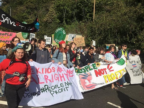 Young people protesting in Edinburgh against climate change. Photo: Fridays for future