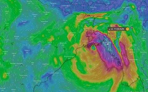 Rapid intensification has often made cyclones much more powerful than they would have been otherwise. Photo: A screengrab from Windy.
