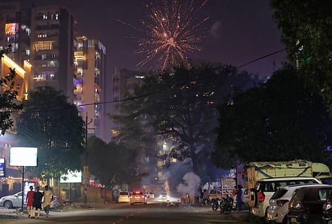 Firecrackers were burst in Delhi on Diwali 2022 despite a ban: Photo: Vikas Choudhary