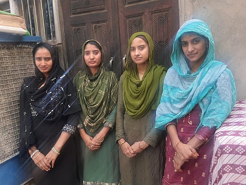 Jasmeen, Farheen, Shaheen and another sister in Kherla village of Nuh district. Photo: Raju Sajwan
