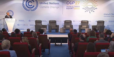 António Guterres, United Nations secretary-general, addresses the session on Net Zero Commitments of Non-State Actors