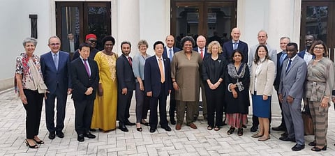 Global Leaders Group on Antimicrobial Resistance meet in Barbados. Down To Earth Editor-in-Chief Sunita Narain is seen beside UNEP Executive Director Inger Andersen. Photo: @andersen_inger / Twitter