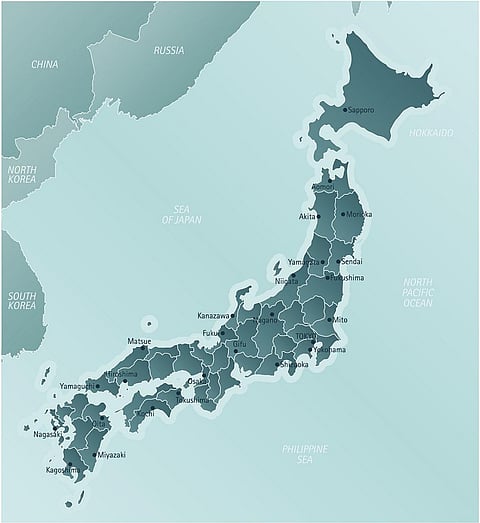 A map of the Japanese Archipelago. Photo: iStock