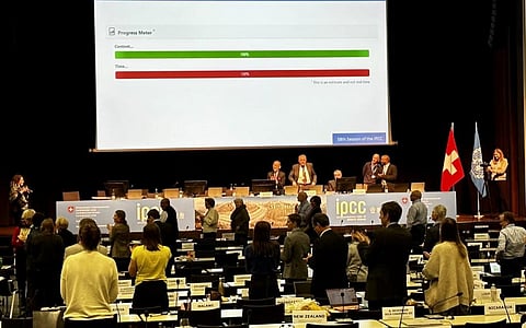Delegates at the IPCC session in Geneva. Photo: IISD / ENB | Anastasia Rodopoulou