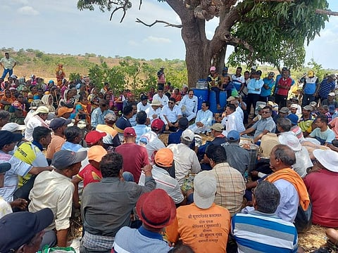 Since June 2022, the state government made multiple attempts to conduct a survey for the land acquisition and study the feasibility of the project, which the residents of 32 Gram Sabhas here have relentlessly opposed. Photo: Vinayak Raut, Member of the Lok Sabha/Twitter@Vinayakrauts.