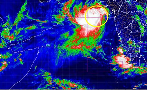 चक्रवात बिपरजॉय की उपग्रह से ली गई तस्वीर/ फोटो: आईएमडी