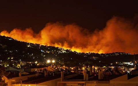 A wildfire in Greece. IStock photo for representation