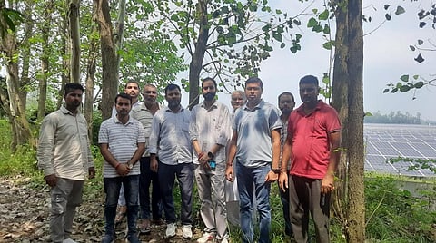 Local farmers in Saharanpur who have complained about the solar company. Photo: Varsha Singh
