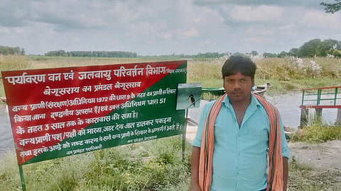 Kawar lake has been drying up since 2010, according to Upendra (in pic), who gives boat rides to tourists. Photo: iStock