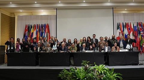 Delegates of the producer caucus on day 5 of the 59th session of the International Tropical Timber Council. Photo: ITTO