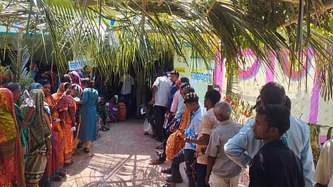 Polling at an 'eco booth' in Phulbani, Kandhamal district, Odisha. Photo: Author provided