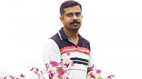 VU Sabu at his orchid farm in Ambalavayal village, Wayanad district