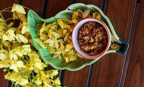 Amaltas petals are slightly sour and traditionally consumed by tribal communities in Uttar Pradesh, Chhattisgarh and Madhya Pradesh.