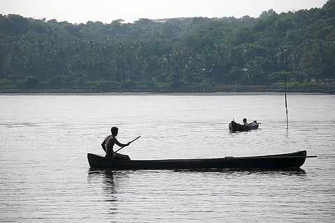 Boats on the Mahadayi or Mandovi river in Panaji, Panjim, Goa