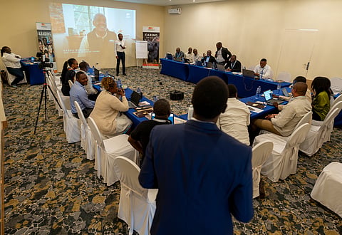 Participants of a workshop discussing the transboundary cooperation agreement