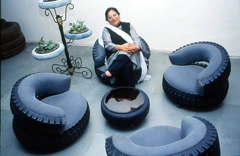 Upcycled elegance: Rubber tyres add sustainable chic to modern interior design