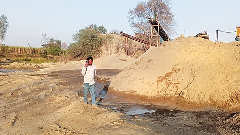 Processed material can be seen at a stone crusher site along the Ganga’s stretch from Raiwala to Bhogpur in Haridwar, though a report by the Central Pollution Control Board says stone crushing was not actively taking place at the site during its inspection