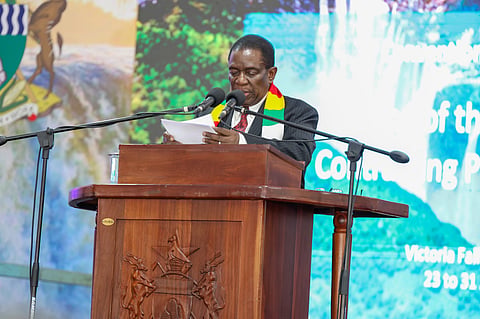 COP15 President Emmerson Mnangagwa at the summit.