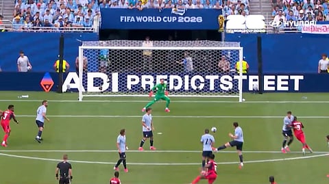 Screengrab from a clip of the match between Uruguay and Cape Verde during the FIFA World Cup on June 21, 2026, in Miami. Future matches in the city may see dangerously hot conditions.