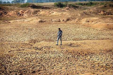 This file photo from Jharkhand, taken in 2022, shows parched farmland during a drought. That year, 226 blocks across 22 districts were declared drought-hit after kharif paddy sowing failed in more than half the fields.