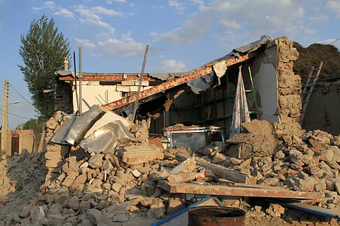 Aftermath of the Ahar Earthquake in 20212 in East Azerbaijan, Iran.