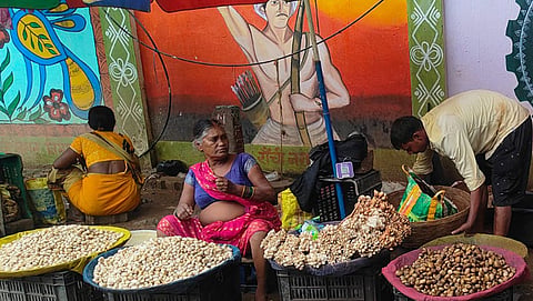 A local market in Jharkhand's Ranchi district, where rugda is a prized monsoon mushroom that sells for Rs 2,000 to Rs 3,000 per kilogramme