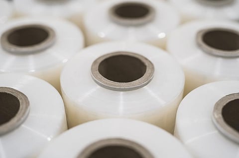 A big stock of plastic stretch film wrap packing. Representative photo from iStock
