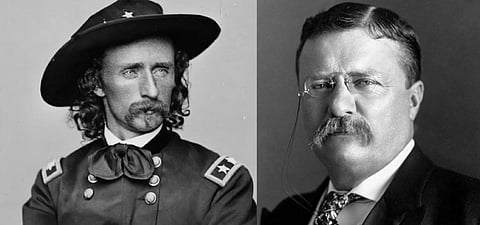 (Left) George Armstrong Custer. Photo credit: Library of Congress. (Right) Theodore Roosevelt. Photo credit: White House