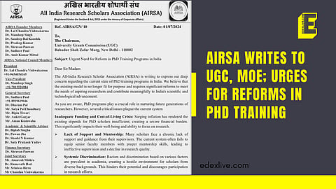 AIRSA writes to UGC, MoE