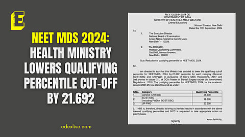 NEET MDS 2024 qualifying percentile to be reduced
